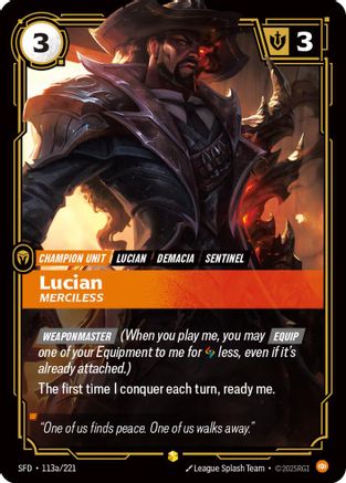 Lucian - Merciless (Alternate Art) (113a/221) - Spiritforged Foil - Trinity Hobby