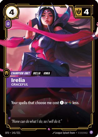 Irelia - Graceful (141/221) - Spiritforged Foil - Trinity Hobby