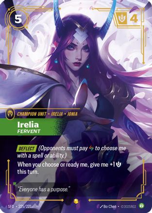 Irelia - Fervent (Overnumbered) (225/221) - Spiritforged Foil - Trinity Hobby