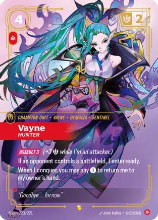 Vayne - Hunter (Overnumbered) (223/221) - Spiritforged Foil - Trinity Hobby