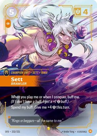 Sett - Brawler (Overnumbered) (232/221) - Spiritforged Foil - Trinity Hobby