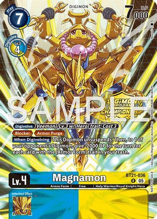 Magnamon (Championship 25-26 Season 2 Tamers Pack) (BT21-036) - [World Convergence] Foil - Trinity Hobby