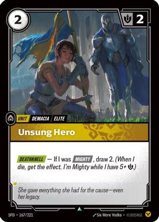 Unsung Hero (167/221) - Spiritforged Foil - Trinity Hobby