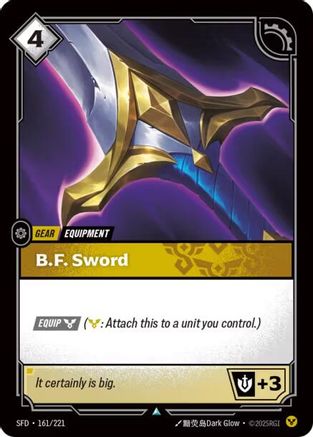 B.F. Sword (161/221) - Spiritforged Foil - Trinity Hobby