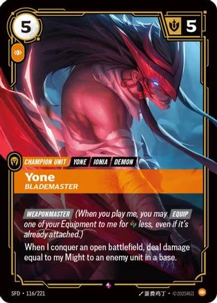 Yone - Blademaster (116/221) - Spiritforged Foil - Trinity Hobby