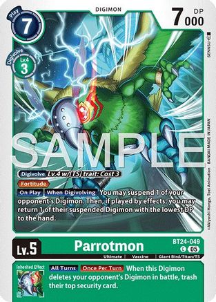 Parrotmon (BT24-049) - [Time Stranger] - Trinity Hobby