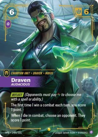 Draven - Audacious (Alternate Art) (148a/221) - Spiritforged Foil - Trinity Hobby