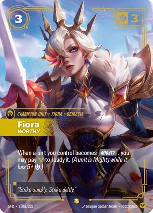 Fiora - Worthy (Alternate Art) (180a/221) - Spiritforged Foil - Trinity Hobby