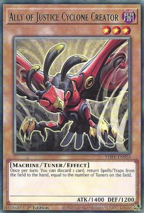 Ally of Justice Cyclone Creator [PHRE-EN056] - Phantom Revenge 1st Edition - Rare - Trinity Hobby