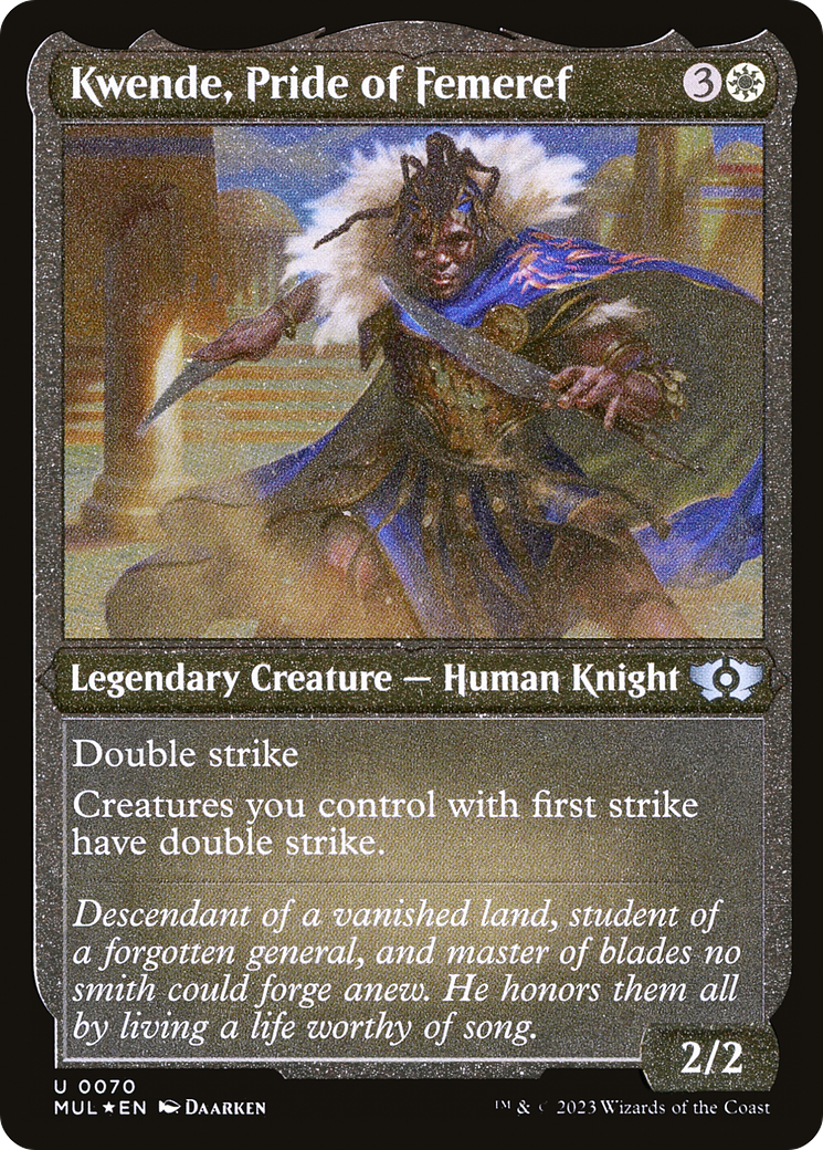 Kwende, Pride of Femeref (Foil Etched)  [Foil]  (MUL-070) - [Multiverse Legends] - Trinity Hobby