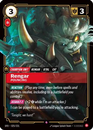 Rengar - Pouncing (025/221) - Spiritforged Foil - Trinity Hobby