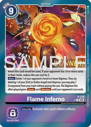 Flame Inferno (Official Store Tournament 2026 Vol. 1 Winner) (P-219) - [Digimon Promotion Cards] Foil - Trinity Hobby