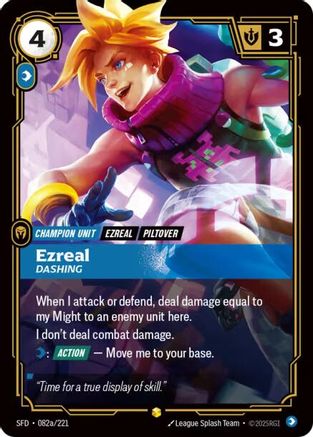 Ezreal - Dashing (Alternate Art) (082a/221) - Spiritforged Foil - Trinity Hobby
