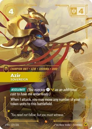 Azir - Sovereign (177/221) - Spiritforged Foil - Trinity Hobby