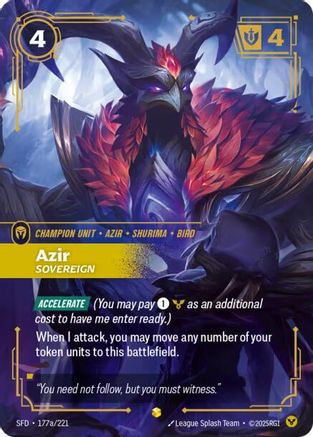Azir - Sovereign (Alternate Art) (177a/221) - Spiritforged Foil - Trinity Hobby