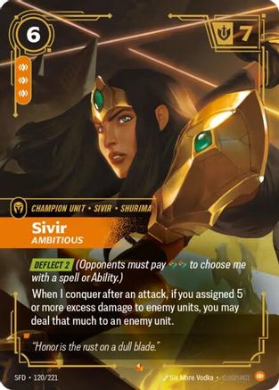 Sivir - Ambitious (120/221) - Spiritforged Foil - Trinity Hobby