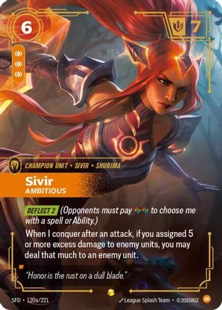 Sivir - Ambitious (Alternate Art) (120a/221) - Spiritforged Foil - Trinity Hobby