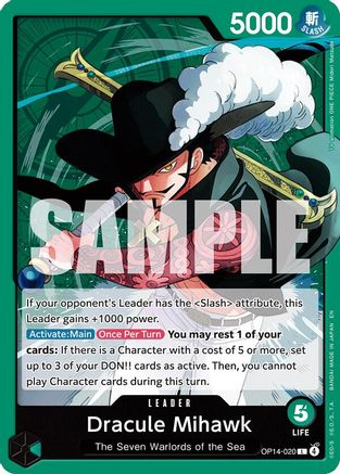 Dracule Mihawk (OP14-020) - [The Azure Sea's Seven] - Trinity Hobby