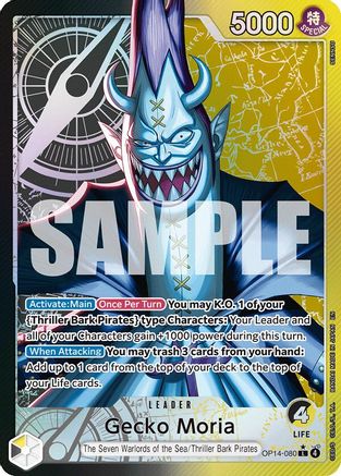 Gecko Moria - OP14-080 (Alternate Art) (OP14-080) - [The Azure Sea's Seven] Foil - Trinity Hobby
