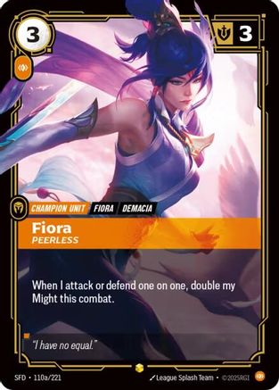 Fiora - Peerless (Alternate Art) (110a/221) - Spiritforged Foil - Trinity Hobby
