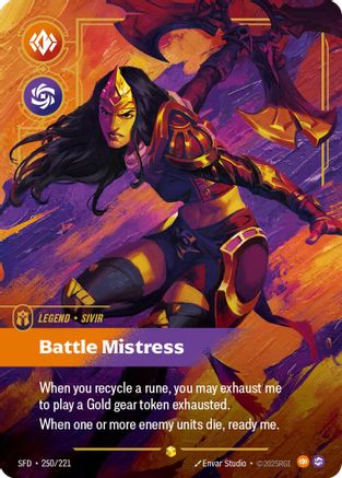 Sivir - Battle Mistress (Overnumbered) (250/221) - Spiritforged Foil - Trinity Hobby