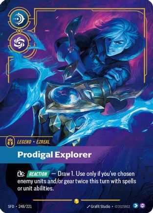 Ezreal - Prodigal Explorer (Overnumbered) (248/221) - Spiritforged Foil - Trinity Hobby