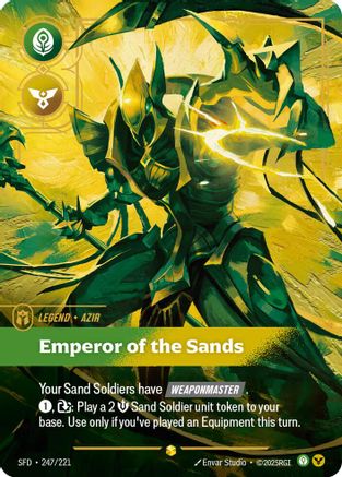 Azir - Emperor of the Sands (Overnumbered) (247/221) - Spiritforged Foil - Trinity Hobby