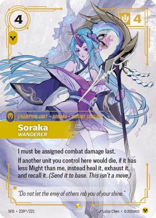 Soraka - Wanderer (Signature) (239*/221) - Spiritforged Foil - Trinity Hobby