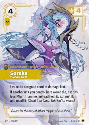 Soraka - Wanderer (Overnumbered) (239/221) - Spiritforged Foil - Trinity Hobby