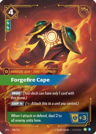 Forgefire Cape (190/221) - Spiritforged Foil - Trinity Hobby