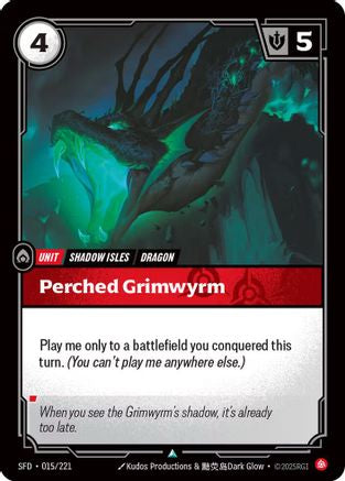 Perched Grimwyrm (015/221) - Spiritforged Foil - Trinity Hobby