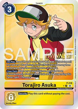Torajiro Asuka (Official Store Tournament 2026 Vol. 1 Winner) (P-218) - [Digimon Promotion Cards] Foil - Trinity Hobby