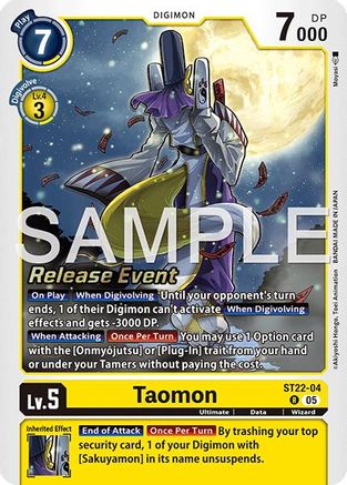 Taomon (ST22-04) - [Starter Deck 22: Amethyst Mandala Advanced Deck Set Release Event Cards] Foil