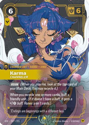 Karma - Channeler (Signature) (237*/221) - Spiritforged Foil - Trinity Hobby