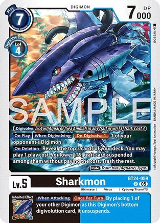 Sharkmon (BT24-059) - [Time Stranger] Foil - Trinity Hobby