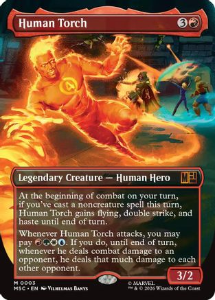 Human Torch (Borderless)  (MSC-003) - [Commander: Marvel Super Heroes] - Trinity Hobby