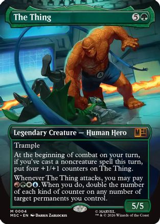 The Thing (Borderless)  [Foil]  (MSC-004) - [Commander: Marvel Super Heroes] - Trinity Hobby