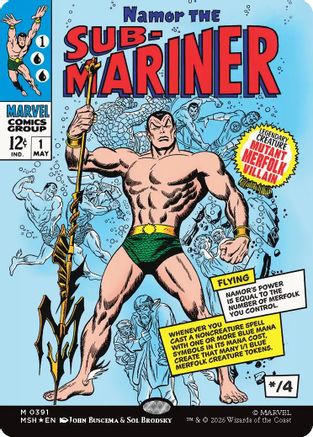Namor The Sub-Mariner (Borderless)  [Foil]  (MSH-391) - [Marvel Super Heroes] - Trinity Hobby