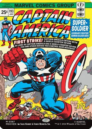 Captain America, Super-Soldier (Borderless)  [Foil]  (MSH-387) - [Marvel Super Heroes] - Trinity Hobby