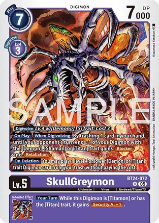 SkullGreymon (BT24-072) - [Time Stranger] - Trinity Hobby