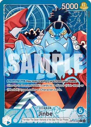 Jinbe - OP14-040 (Alternate Art) (OP14-040) - [The Azure Sea's Seven] Foil - Trinity Hobby