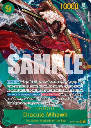 Dracule Mihawk - OP14-119 (Alternate Art) (OP14-119) - [The Azure Sea's Seven] Foil - Trinity Hobby