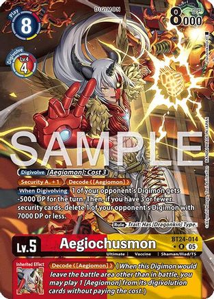Aegiochusmon (Alternate Art) (BT24-014) - [Time Stranger] Foil - Trinity Hobby