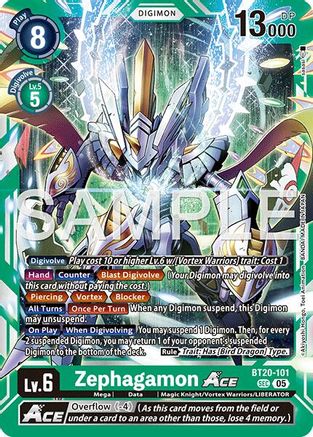 Zephagamon ACE (BT20-101) - [Advanced Booster Digimon Generation] Foil - Trinity Hobby