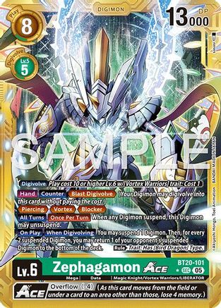 Zephagamon ACE (Alternate Art) (BT20-101) - [Advanced Booster Digimon Generation] Foil - Trinity Hobby
