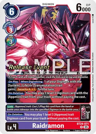 Raidramon (BT24-071) - [Time Stranger] Foil - Trinity Hobby