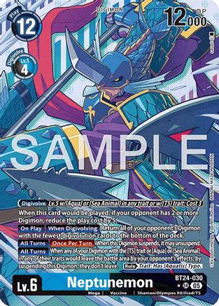 Neptunemon (Alternate Art) (BT24-030) - [Time Stranger] Foil - Trinity Hobby