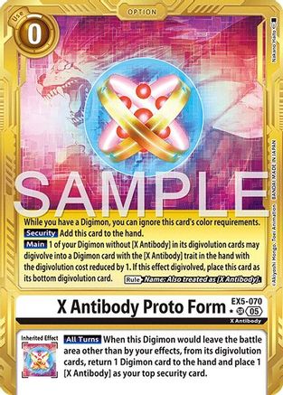 X Antibody Proto Form (Gold Border) (EX5-070) - [Advanced Booster Digimon Generation] Foil - Trinity Hobby
