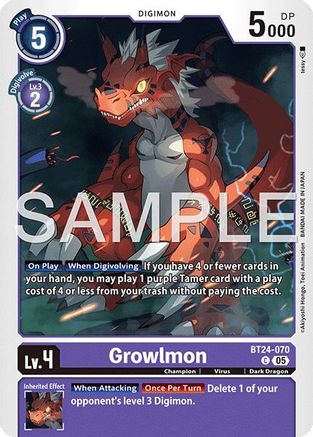 Growlmon (BT24-070) - [Time Stranger] - Trinity Hobby