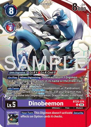 Dinobeemon (Digimon Card Game Playmat & Card Set) (BT20-074) - [Release Special Booster 2.5]